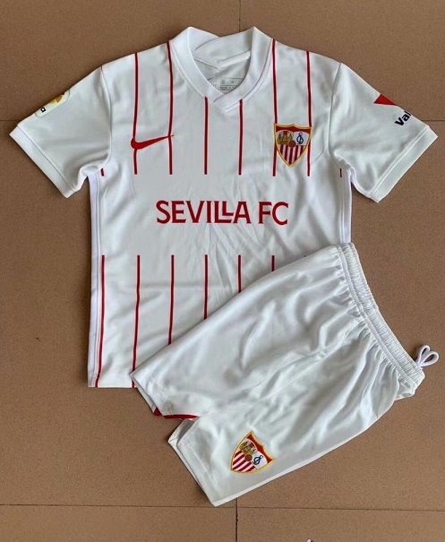 Kids-Sevilla 21/22 Home Soccer Jersey
